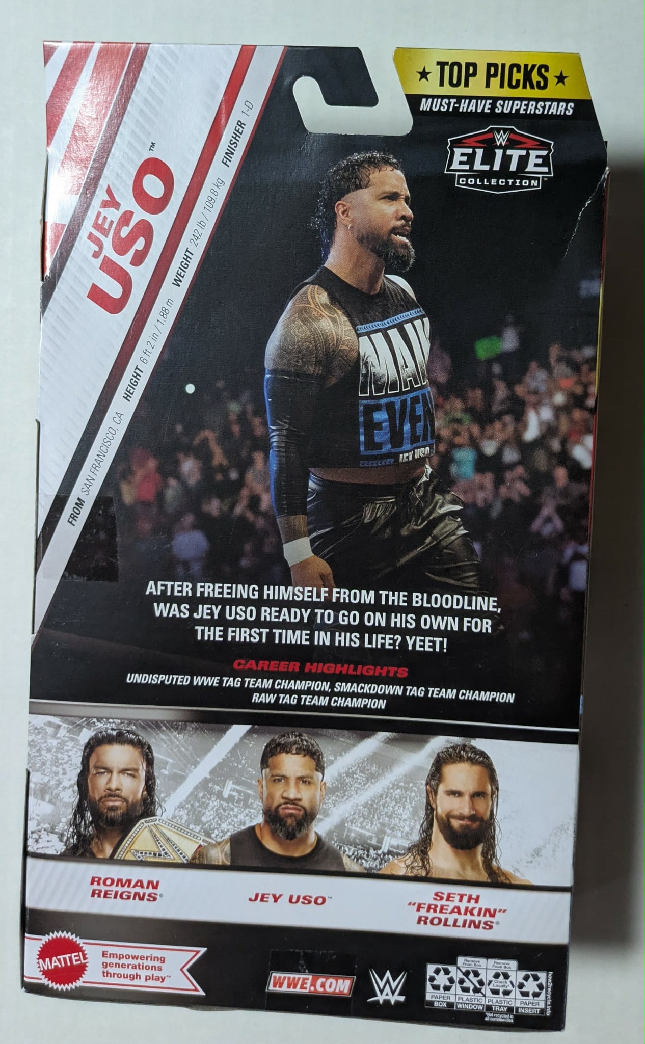 WWE Elite Top Picks Jey Uso Main Event Action Figure