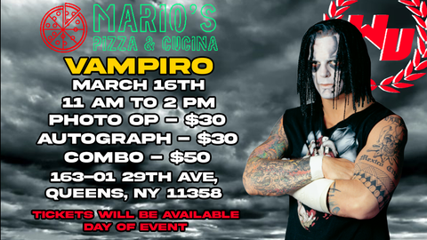 In-Store Meet & Greet with Vampiro on March 16th from 11am-2pm