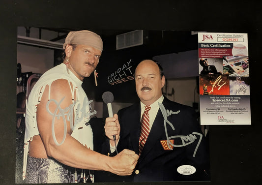 Holiday Special - Jesse Ventura & Mean Gene Okerlund Dual Signed Photo JSA COA
