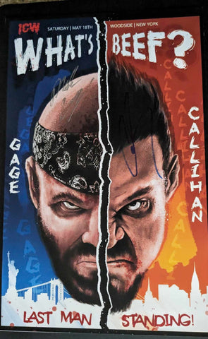 Nick Gage & Sami Callihan Dual Signed 11x17 Photo COA