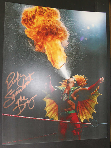 Ricky Steamboat Pose 4 Inscribed "The Dragon" 11x14 Signed Photo