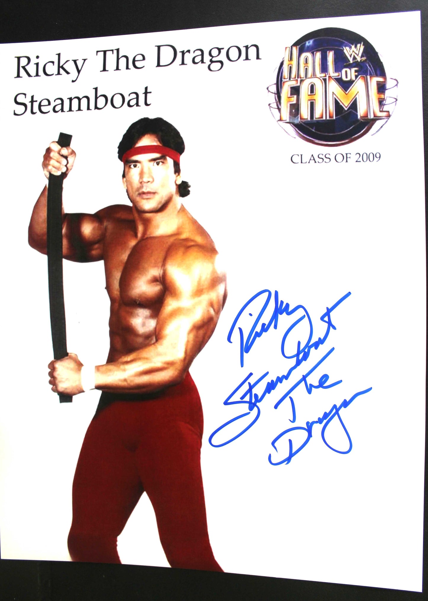 Ricky Steamboat 11x14 Signed Photo Inscribed "The Dragon" COA