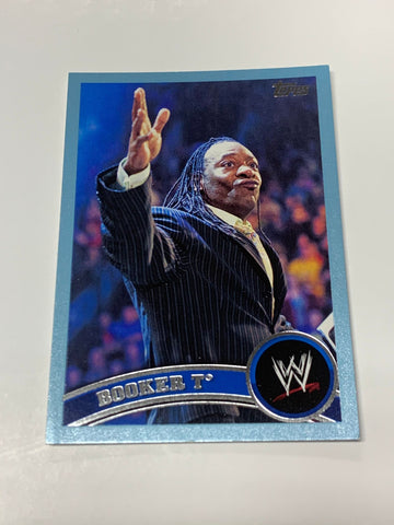 Booker T 2011 WWE Topps Blue Parallel Card #145/2011