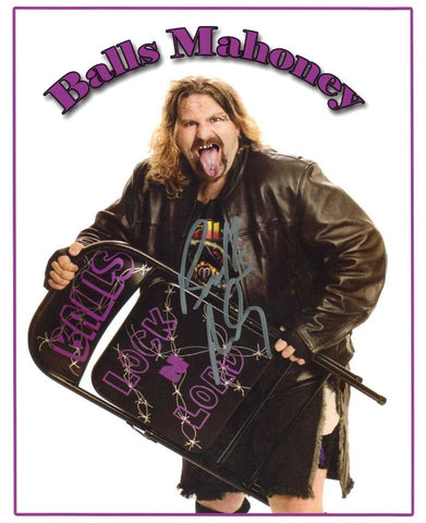 Balls Mahoney Pose 2 Signed Photo COA