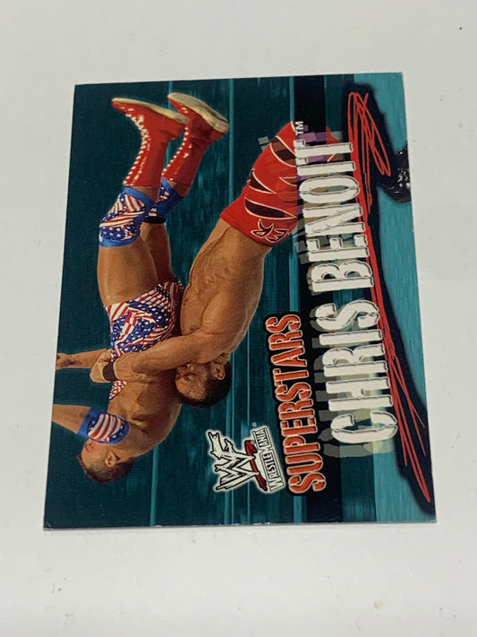 Chris Benoit 2001 WWE Fleer Card featuring Kurt Angle #6