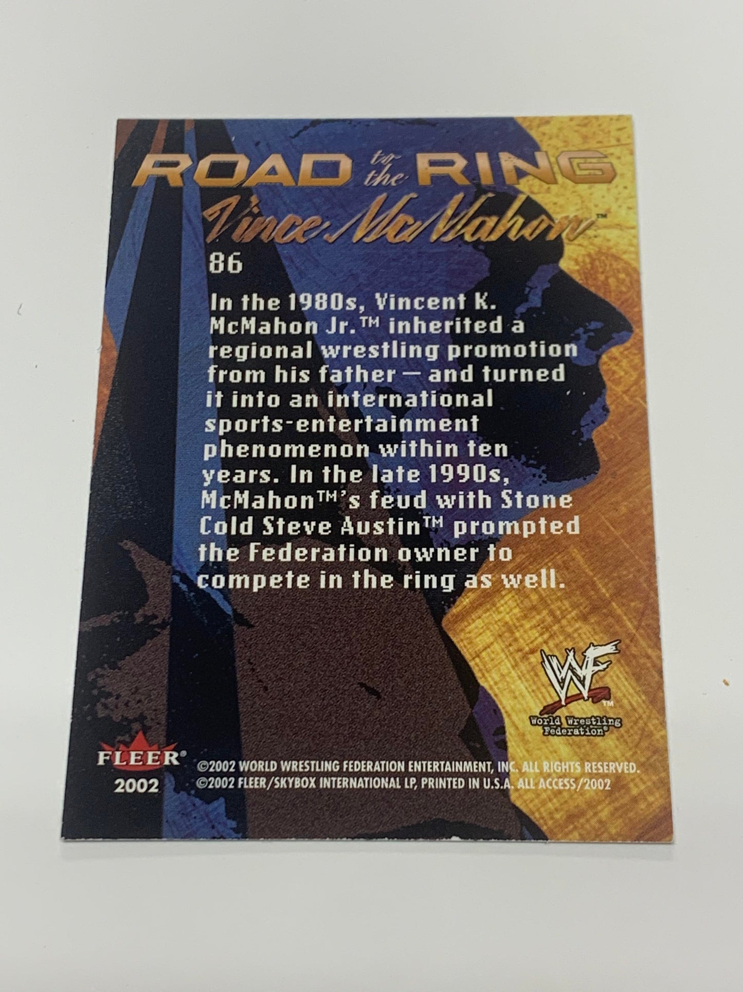Vince McMahon 2002 WWE Fleer Card #86