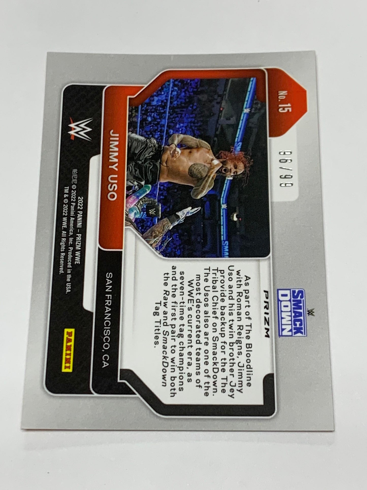 Jimmy Uso 2022 WWE Prizm ORANGE #/99