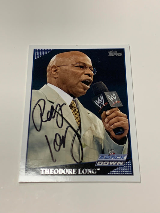 Teddy Long 2009 WWE Topps SIGNED Card #54