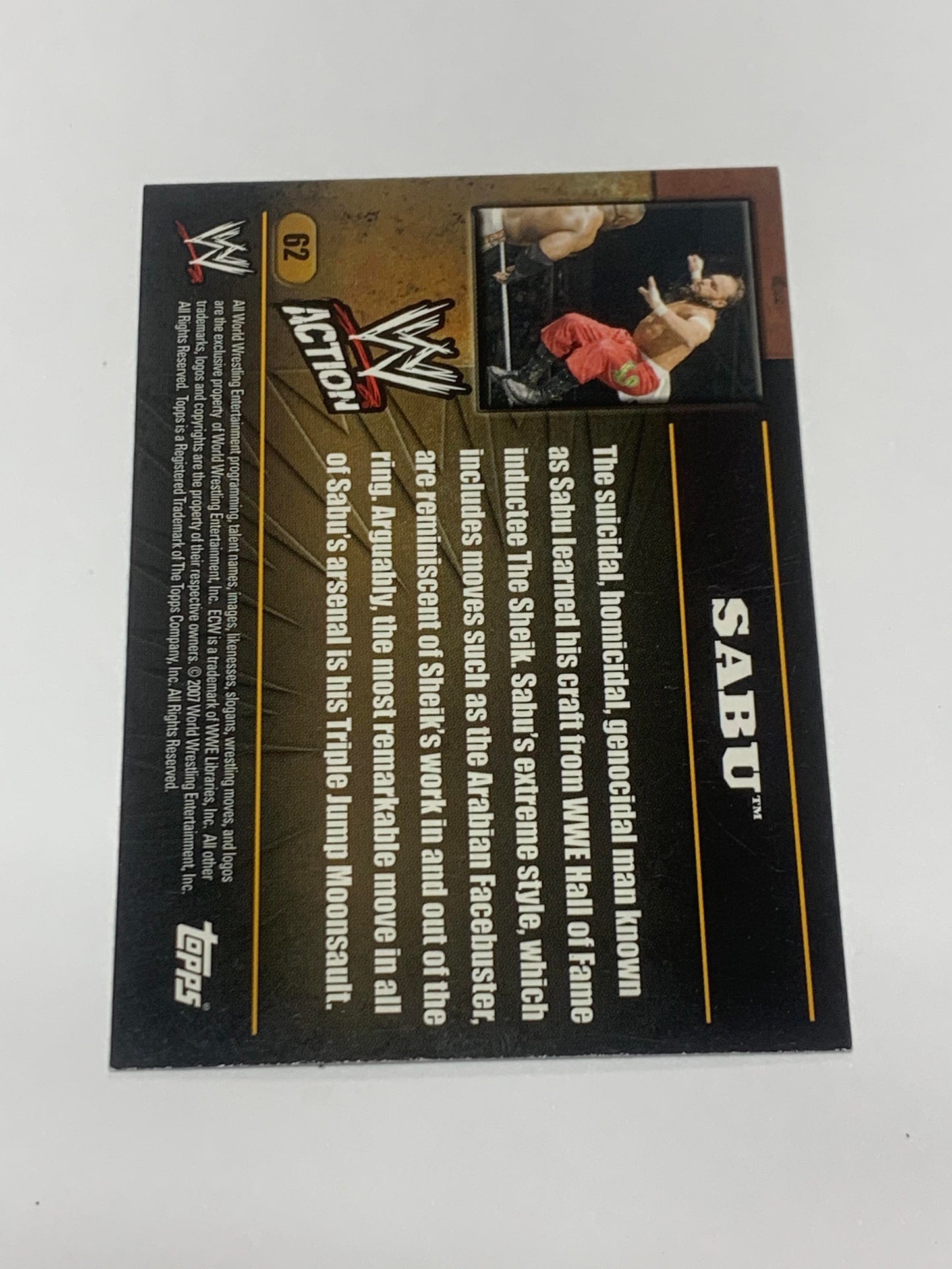 Sabu 2007 WWE ECW Topps Action RC