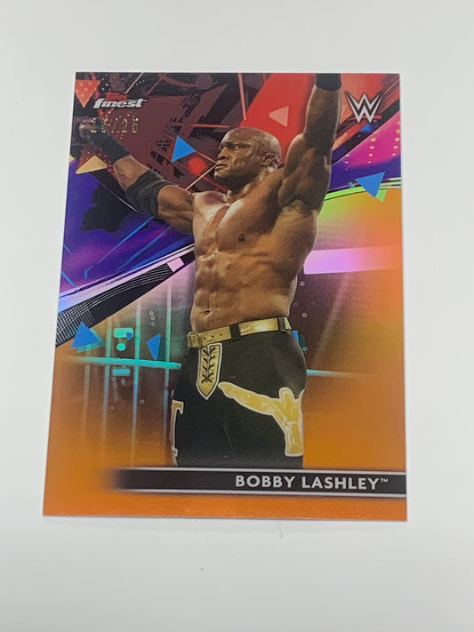 Bobby Lashley 2021 WWE Topps Finest “Orange REFRACTOR” #/25