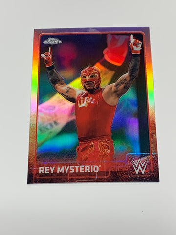 Rey Mysterio 2015 WWE Topps Chrome REFRACTOR Card #56