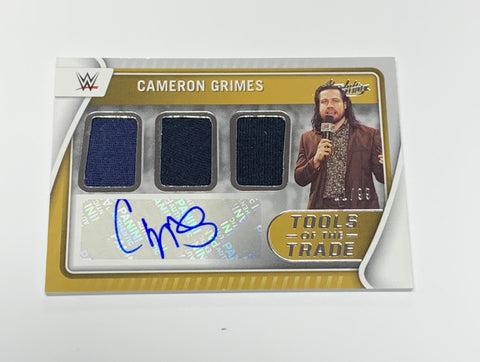 Cameron Grimes 2022 WWE NXT Panini Chronicles Absolute Tools of the Trade Triple Relic Auto Signed Card #’ed 11/99