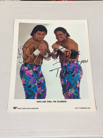 The Islanders Haku and Tama Official 1987 Color Promo SIGNED