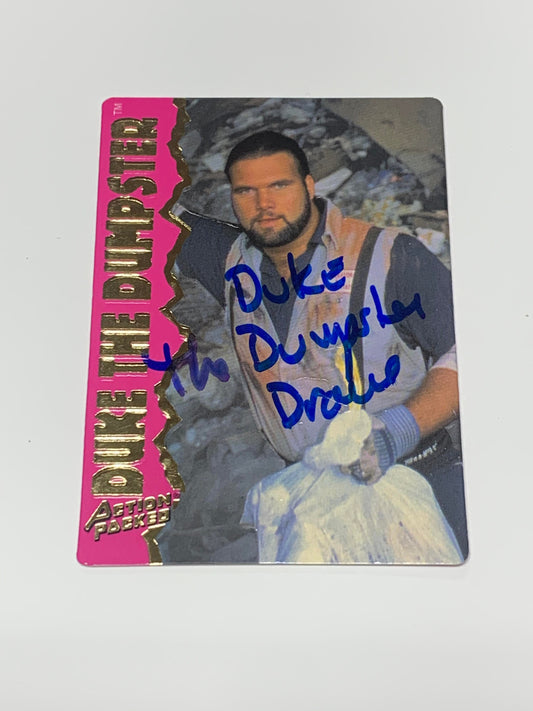 Duke Droese 1995 WWE Action Packed SIGNED Card #18