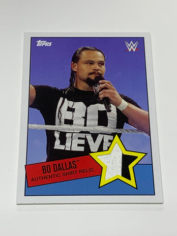 Bo Dallas 2015 WWE Topps 2-Color Authentic Event-Used Shirt Relic Card