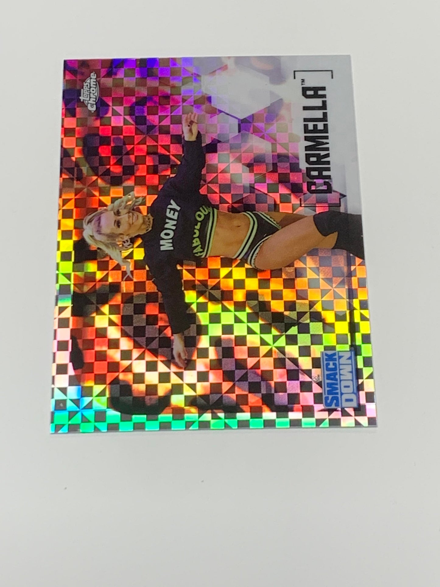 Carmella 2020 WWE Topps Chrome X-Fractor Card #18
