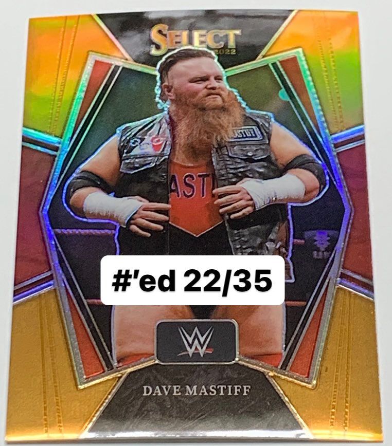 Dave Mastiff 2022 WWE Panini Select Premiere Level Orange Prizm #/35