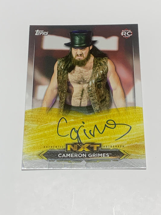 Cameron Grimes 2020 WWE NXT Topps Autographed ROOKIE #A-CG