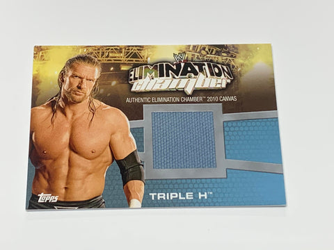 Triple H 2010 WWE Topps Elimination Chamber Authentic Event Used Canvas Piece Card