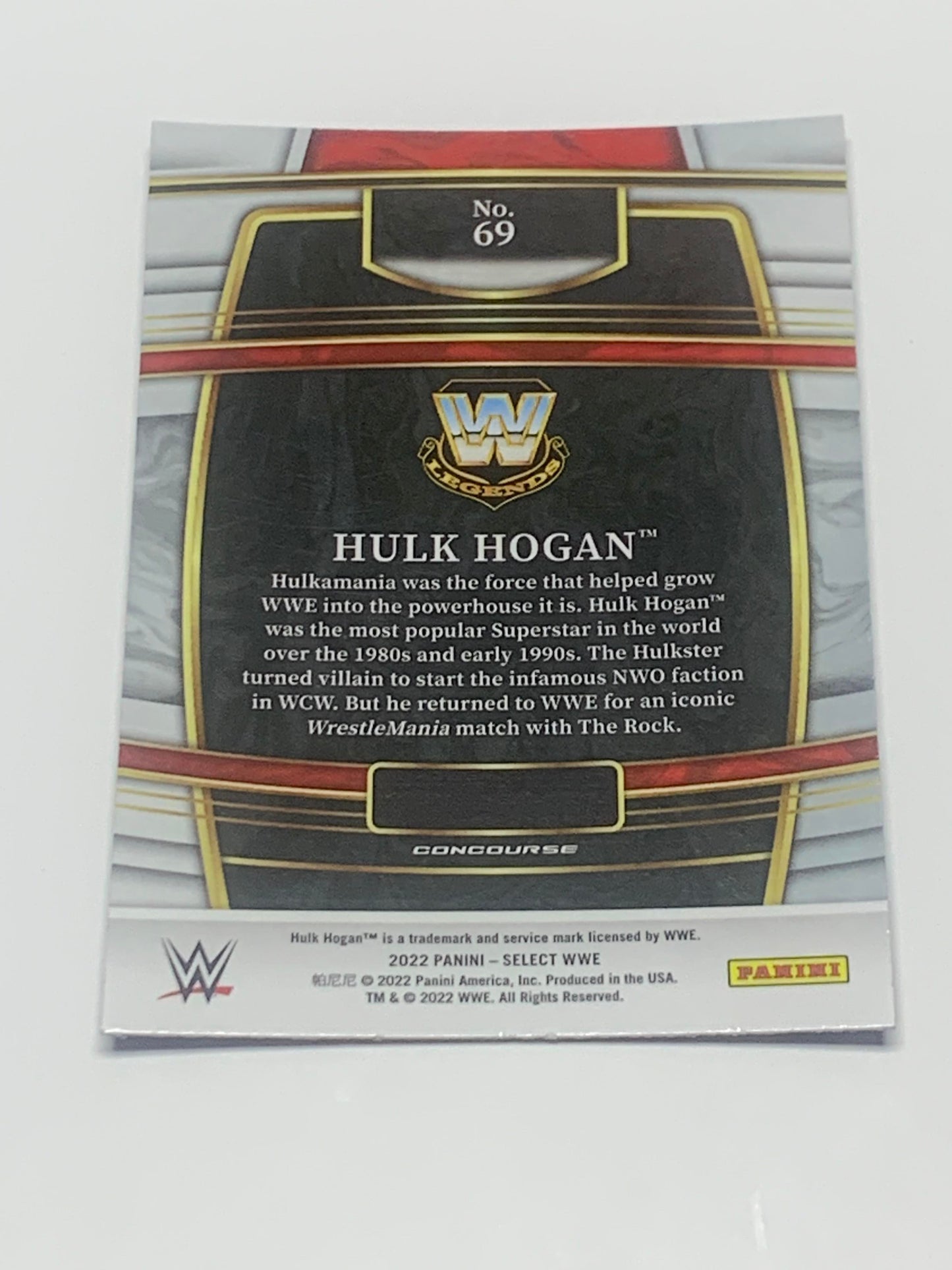 Hulk Hogan 2022 WWE Panini Select Card #69
