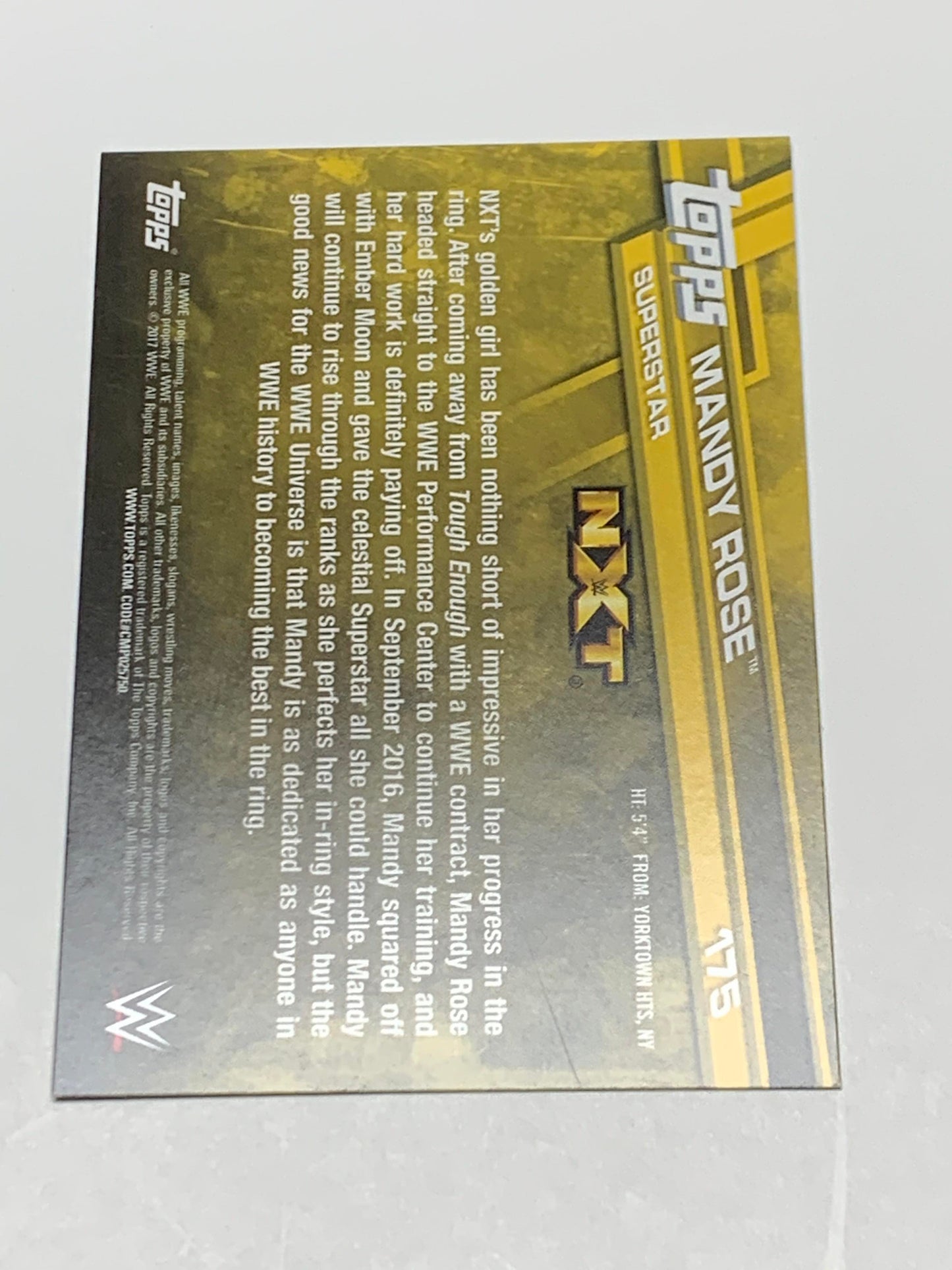 Mandy Rose 2017 WWE Topps Parallel Card #175