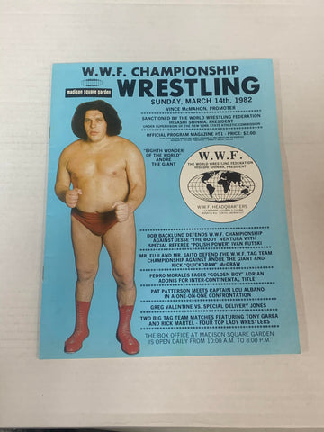 WWF Championship Wrestling MSG Official Program from March 14th. 1982