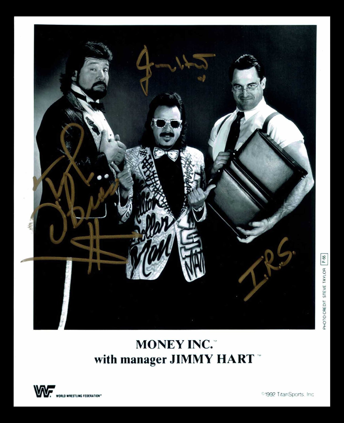 Money Inc (Ted Dibiase IRS Jimmy Hart) Pose 2 Signed Photo COA