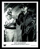 Sgt. Slaughter & General Adnan (Silver & Black) Signed Photo COA RARE