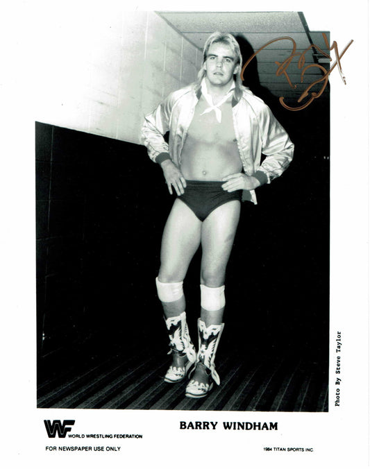 Barry Windham Pose 2 (Gold Ink) Signed Photo COA
