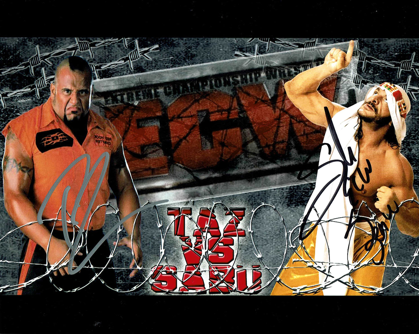 Taz Tazz Sabu Super Genie Pose 2 Triple Signed Photo COA