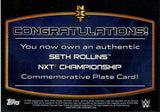 2015 Topps Chrome WWE NXT Championship Plate Seth Rollins