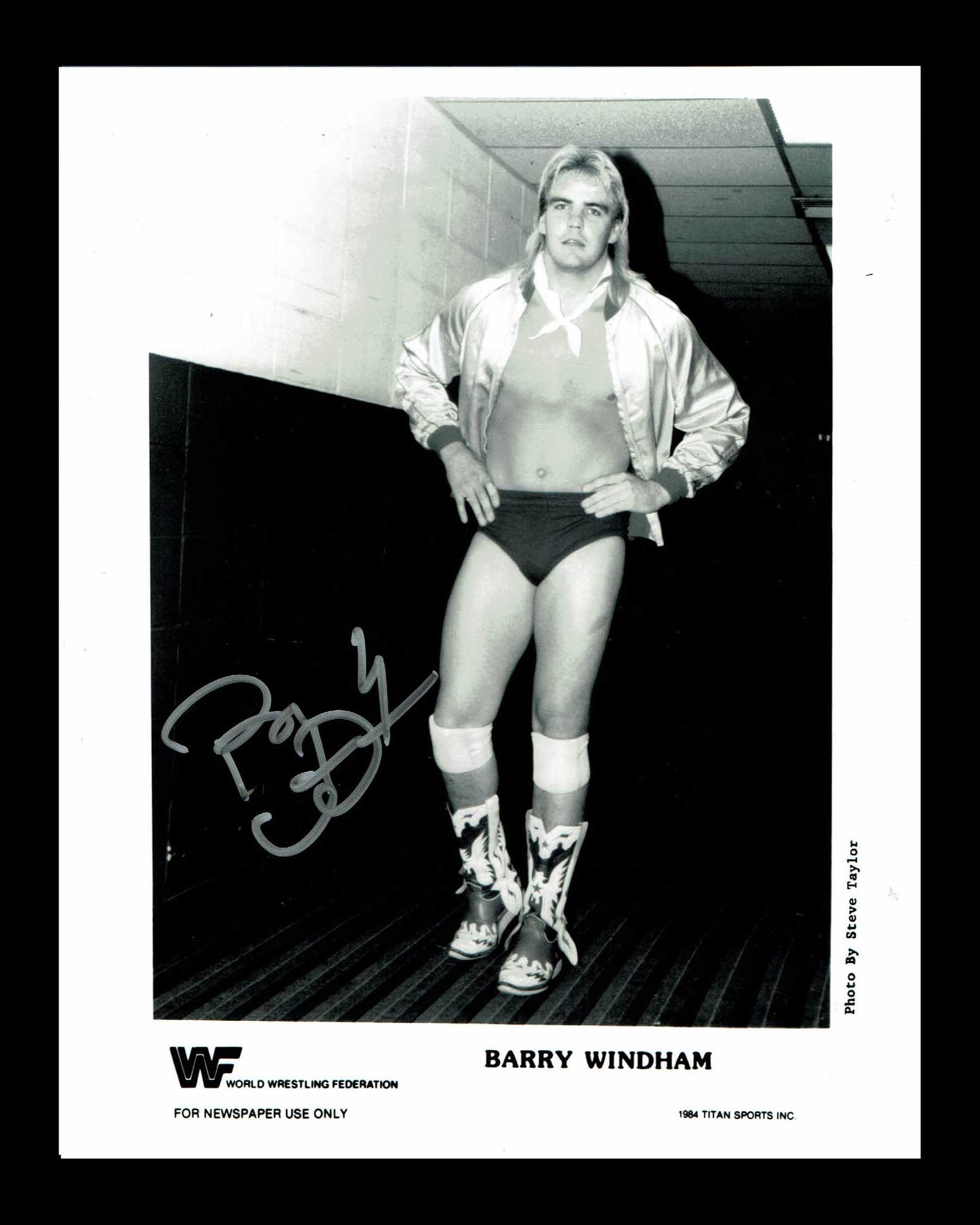 Barry Windham Pose 2 (Silver Ink) Signed Photo COA