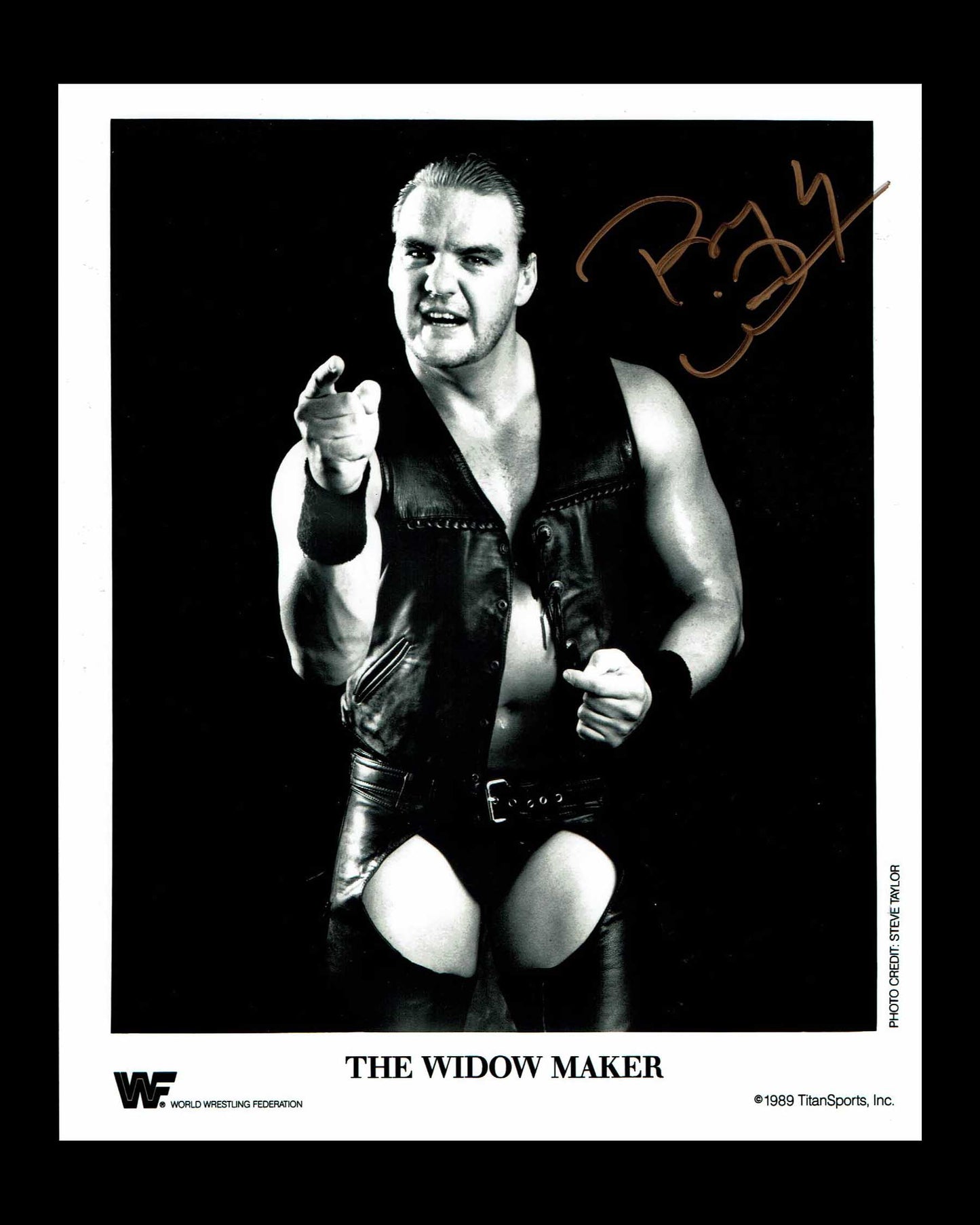 Barry Windham Pose 1 (Gold Ink) Signed Photo COA