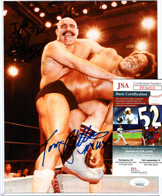 Tony Atlas & The Iron Sheik Dual Signed Photo JSA COA