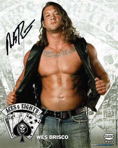 Wes Brisco Aces & Eights Official TNA Promo Signed Photo COA