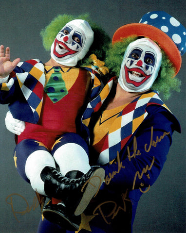Doink The Clown (Ray Licameli) & Dink Pose 2 Dual Signed Photo COA