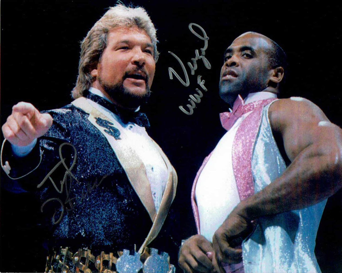Ted Dibiase & Virgil Pose 1 Dual Signed Photo COA