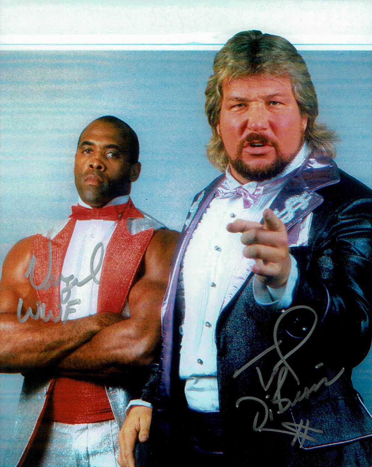 Ted Dibiase & Virgil Pose 2 Dual Signed Photo COA