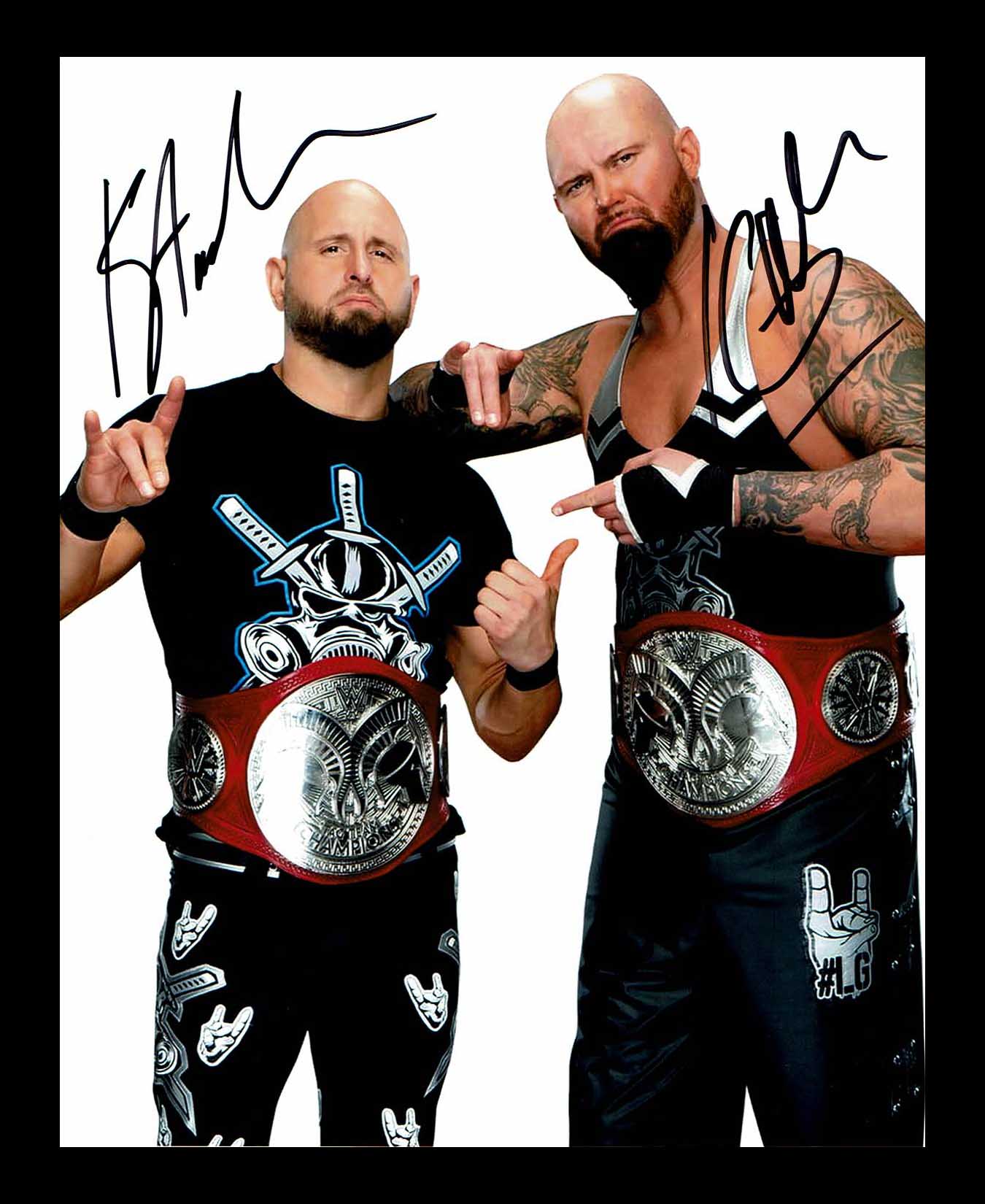 Luke Gallows & Karl Anderson Pose 4 Dual Signed Photo COA