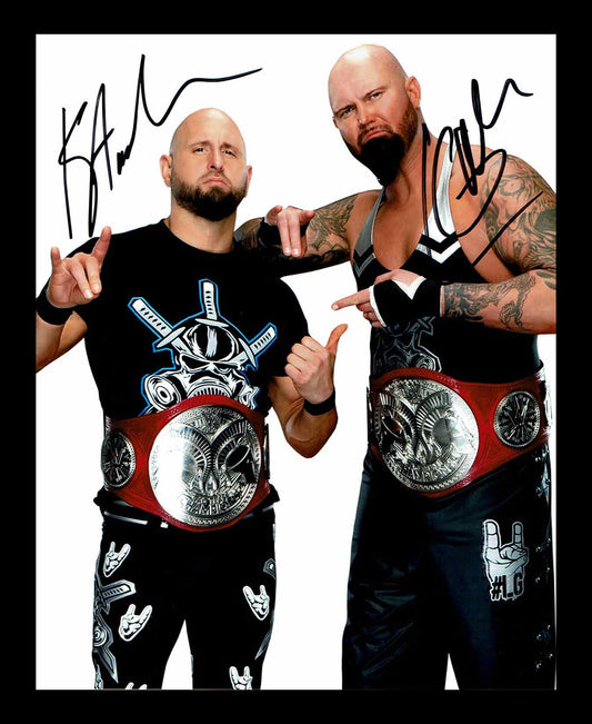 Luke Gallows & Karl Anderson Pose 4 Dual Signed Photo COA