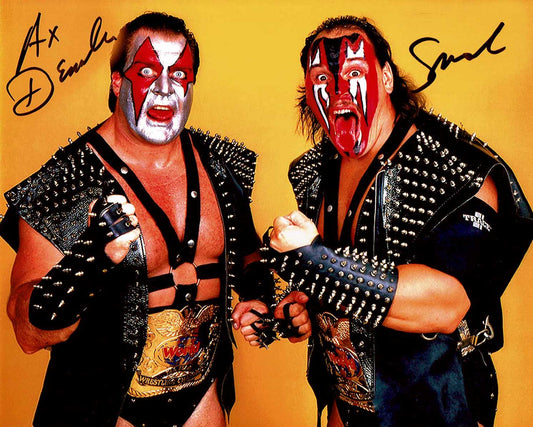 Demolition Ax & Smash Pose 2 Dual Signed Photo COA