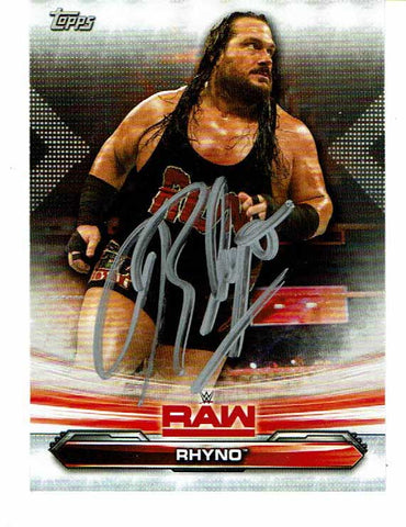Rhyno (Rhino) Signed 2019 WWE Topps Raw Card COA