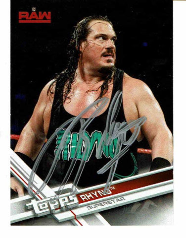 Rhyno (Rhino) Signed 2017 Topps WWE Raw Card COA