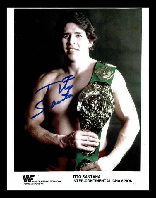 Tito Santana Signed Photo Pose 8 COA