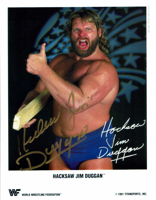 Hacksaw Jim Duggan Pose 15 (Gold Ink) Signed Photo COA
