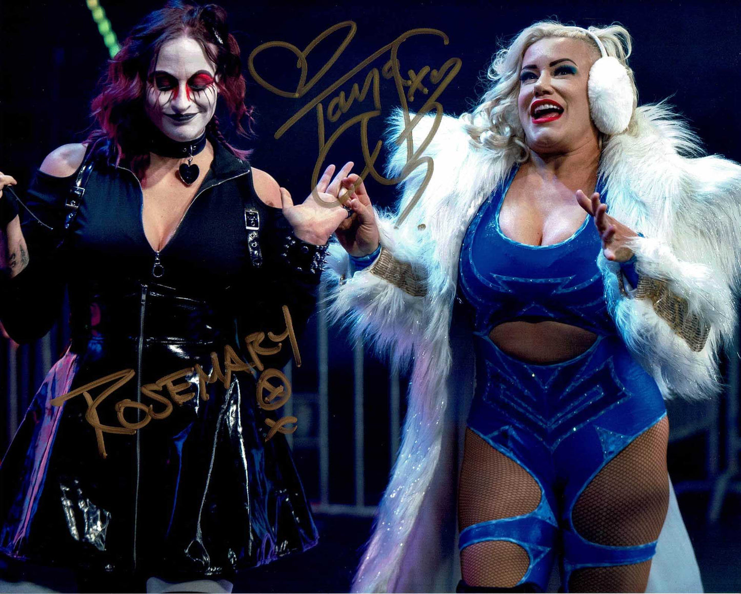 Taya Valkyrie & Rosemary Dual Signed Photo COA