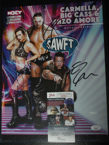 Carmella, Big Cass, Enzo Amore 11x14 Signed Photo JSA COA