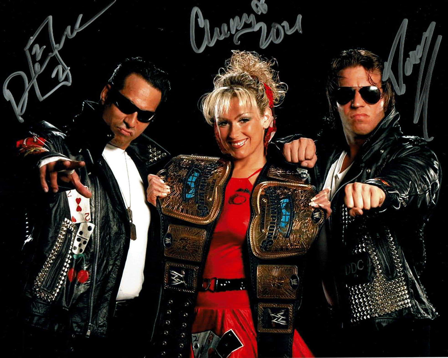 Deuce 'n Domino (W/Cherry) Triple Signed Photo COA (Copy)
