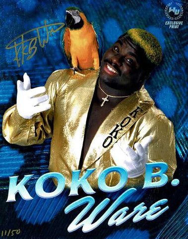 Koko B Ware Wrestling Universe Exclusive Signed Photo #'red to only 50!