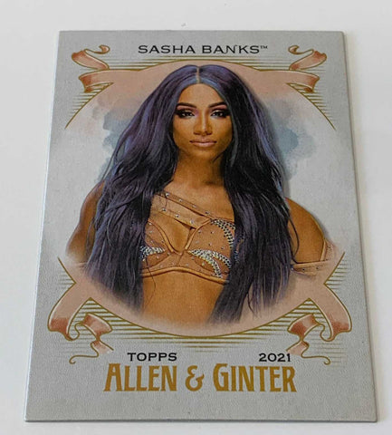 Sasha Banks WWE 2021 Topps Heritage Allen & Ginter Card #AG-19
